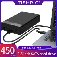 TISHRIC 3.5" HDD Case SATA To USB 3.0 Hard Drive Enclosure/Box/Case/Housing 3.5 USB External HD Case For PC 18TB 2.5 3.5 SSD HDD