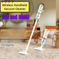 ECHOME Wireless Vacuum Cleaner with Light Powerful Wireless Car Vacuum Cleaner Metal Strainer Portable Handheld Cleaning Machine