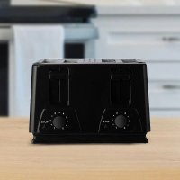 Bread Toaster 4 Slices Convenient Wide Slots Dual Control Panels for Waffles