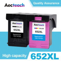 Aecteach 652XL Ink Cartridge Replacement for hp 652XL 652 Refilled Cartridge for Deskjet 1115 2135 3835 2675 2676 4675 Printer