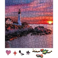 Portland Headlight Wooden Jigsaw Puzzle Festival Gift Toy For Adults Wood Puzzles Educational Interactive Puzzle Toys For Kids
