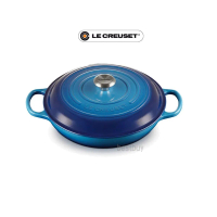 【Le Creuset】Le Creuset Blueberry 藍莓 淺圓鍋 淺鍋 淺底鍋 壽喜燒鍋 淺圓鑄鐵鍋 鑄鐵鍋 30cm 新款
