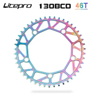 Litepro Super Light 130mm BCD 46/48/50/52/54/56/58T Chainring BMX Folding Bike Chain Ring Electroplating Color Bicycle Parts