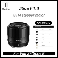TTArtisan AF 35mm F1.8 Large Aperture APS-C Frame Eye Recognition Focus Camera Lens STM Stepper Motor for Sony E Fuji XF