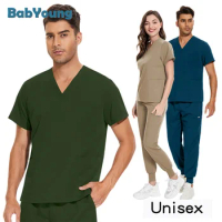 Work Top Doctor Nurse Uniform Bottoms Simple More Pockets Dental Scrubs Pants New Operating Room Medical Uniform Uniform Gery