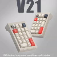 Cidoo V21 Mini Numeric Keyboard 21 Keys Usb Bluetooth 2.4g Wireless Three Modes Pad Rgb Mechanical Keyboard Computer Accessories