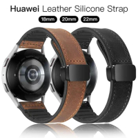 Leather Silicone Strap for Huawei Watch GT 4 41mm 46mm Band Wristband Bracelet for Huawei GT4 GT3 Pro GT2 18mm 20mm 22mm Strap