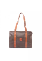 CELINE Pre-Loved Celine Macadam Shoulder bag tote bag PVC leather Dark brown light brown