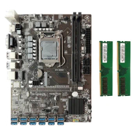 B250C BTC Mining Motherboard 12X PCIE To USB3.0 GPU Slot LGA1151 Miner Motherboard+2XDDR4 4GB 2666Mhz RAM Memory
