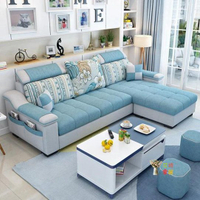 L型沙發 簡約現代佈藝沙發可拆洗L型沙發組合小戶型客廳家具整裝網紅沙發T  交換禮物全館免運