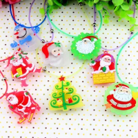 Christmas birthday party flashing gift led luminous rope cartoon pendant children's toy wholesale colorful cartoon necklace