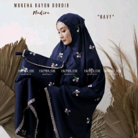 Mukena Nadira Jumbo Dewasa Katun Rayon Bordir Elegan Nadira Mewah Virall Terbaru 2025