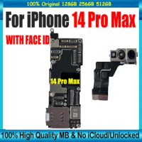 512gb/256gb/128gb Unlocked Mainboard For iPhone 14 Pro Max Motherboard With Face ID Original Main Logic Board Clean iCloud