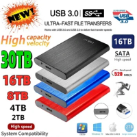 Portable External Hard Drive High-speed SSD 500GB 1TB 2TB 4TB HD Mass Storage USB 3.0 8TB 16TB Hard Disks HD External for Laptop