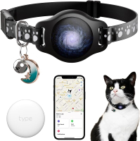 Cat Tracker Collar - Waterproof Airtag Cat Collar with Finder Tag (iOS ONLY) Compatible with Apple A