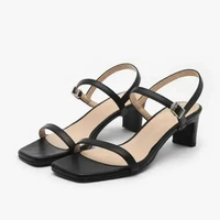SAPPUN Jemillie Strap High Heels Sandals (5cm) - Sandal Heels Wanita 37 BLACK