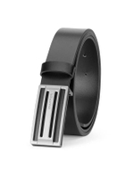 เข็มขัดหนังแท้ “DAPPER” Plaque Buckle สีดำ (BBC B1 1901PG)