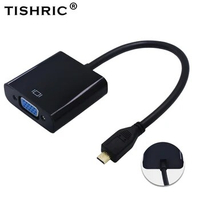 TISHRIC MICRO For HDMI To VGA Converter Cable 1080P HDMI-Compatible Male To VGA Feamle Adapter For TV Phone Projector Displayer