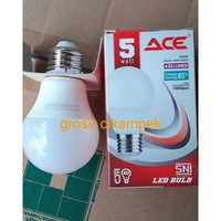 1 pcs Lampu LED ACE 5watt hemat energi 85% lampu led bulb penerangan rumah. Grosir cod