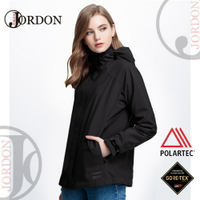 【JORDON 橋登 女﻿GORE-TEX+POLARTEC二件式超輕外套《黑色》】1072/防水/刷毛外套