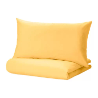 NATTSVÄRMARE 單人被套附一個枕頭套, 黃色, 150x200/50x80 公分