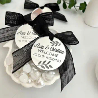 Personalized Wedding Mirror Tag, Christmas Gift Tag, Reception Tokens for Wedding, Name Tag, Luxury Tags, Wedding Place Tag
