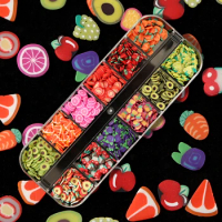 Fruit Slices Filler For Resin Shakers Nail Art Decorations Charms DIY Kawaii Polymer Clay Fruits Slimes Jewelry DIY Accessories