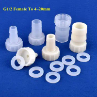 G1/2 Female Thread 4~20mm PP Pagoda Connector Irrigation System Water Pipe Hose Joint Aquarium Tank Air Pump Fittings 5~200pcs