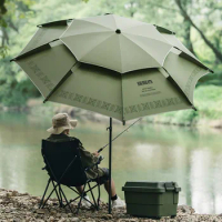 Outdoor Waterproof Awning Sunshade Umbrella for Beach Fishing Parasol Folding Portable Nature Hike Shelters Camping Accessories
