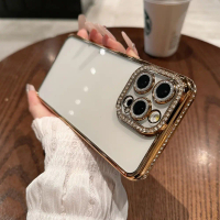 Plating Flash Diamond Silicone Phone Case for Redmi Note 14 15 Pro Plus Redmi 15 15C Rhinestone Cove