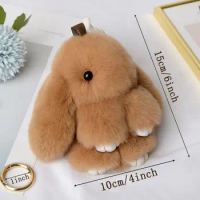 2023 New Cute Plush Bunny Keychain Women Fur Pom Pom Angel Rabbit Key Ring Hare Pompom Plush Dolls Toy Girls Bag Car Key Pendant