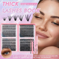 Easy To Use Eyelash Book False Eyelashes Fluffy Eyelash Extension Kit Large Capacity Curly 9-16mm Up