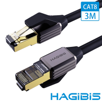 HAGiBiS海備思 CAT8超高速電競級八類萬兆網路線 黑色3M