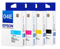 【下單享9%點數回饋】EPSON 四色一組 原廠墨水 C13T04E150 黑 /T04E250 藍/T04E350 紅/T04E450 黃 適用 WF-2831/XP-2101/XP-4101 列印張數200張