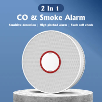 2 in 1 High Sensitive Co Carbon Monoxide Detector and Smoke Alarm Detector Sound Alarm Sensor Home Security Protection for Home