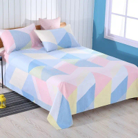 Thickened Coarse Cloth Bed Sheet Single Piece Double Single Printed Bed Sheet Plaid Bed Sheet Three-