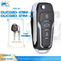 KEYECU OUCG8D-576M-A,OUCG8D-571M-A 433MHz ID46 Upgraded Flip 2/3 Button Remote Key Fob for Mitsubishi Pajero, Lancer &amp; Outlander
