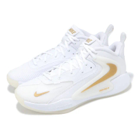【NIKE 耐吉】排球鞋 Zoom Hyperset 2 男鞋 白 金 緩震 羽排鞋 室內運動(FQ7070-104)