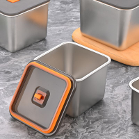 調理盆 佐料盆食品級保鮮盒304不銹鋼密封盒冰箱冷藏專用方形收納盒 防溢速凍盒