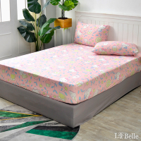 義大利La Belle Sanrio-HELLO KITTY蛋糕甜心粉 加大海島針織床包枕套組