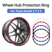 For Tesla Model 3 Y S X Wheel Hub Protection Ring Car Rims Ring Protectors Vehicle Wheel Rims Guard Strips 16/17/18/19/20/21inch