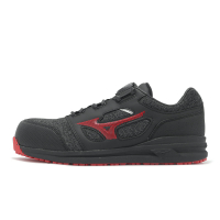 Mizuno 工作鞋 LS II BOA 寬楦 黑紅 男女鞋 防護鞋 通用款 止滑 反光 F1GA2252-09