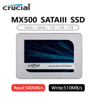 Crucial MX500 SATA3 SSD 250GB 500GB 1TB 2TB 4TB Internal Solid State Drive for Dell Lenovo Asus HP Laptop Hard Disk Desktop