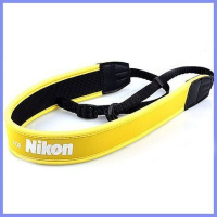 鼎鴻@Nikon黃底白字背帶 尼康 數位相機專用 減壓背帶 黃色版【防滑設計，寬版加厚設計】