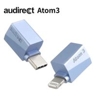 Audirect ATOM3 ESS9280 AC Pro Portable DAC Headphone Amplifier Atom 3 DSD512 3.5mm SE Output USB Type C/Lightning Input Decoder