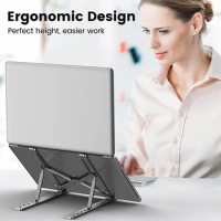 Portable Laptop Stand,Laptop Stand for Desk Ergonomic 6-Levels Angles Adjustable Computer Stand For All Laptops iPad