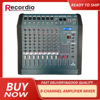 GAX-808 Professional Powerful 8 Channels Mixing Console With Amplifier Recorder 16 DSP Effect Powerful Audio Mixer