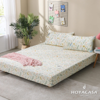HOYACASA 100%精梳棉三件式床包枕套組-多款任選(單人/雙人/加大) 快速到貨
