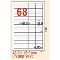 【龍德】LD-890(直角) 雷射、影印專用標籤-紅銅板 48.5x16.9mm 20大張/包