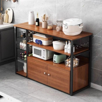 Nordic Minimalist Kitchen Cabinets Home Dish Pots Storage Cabinet Multi-functional Floor Standing Multi-layer Kitchen Cabinet